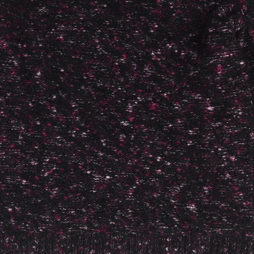 TU Womens Black V-Neck  Acrylic Pullover Jumper Size 12