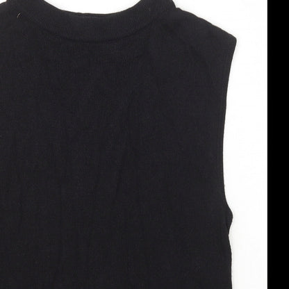 OffShoot Womens Black Boat Neck  Viscose Vest Jumper Size M