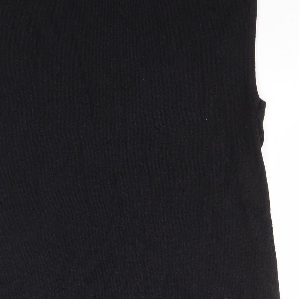 OffShoot Womens Black Boat Neck  Viscose Vest Jumper Size M
