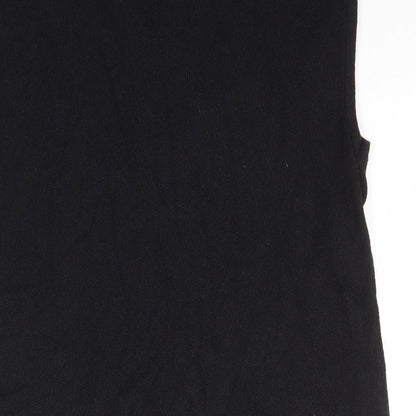 OffShoot Womens Black Boat Neck  Viscose Vest Jumper Size M