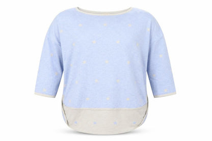 Phrase Eight Womens Blue Boat Neck Geometric Viscose Pullover Jumper Size M