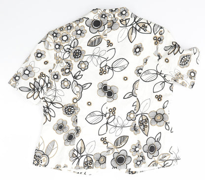 FOSBY Womens Ivory Floral  Jacket Blazer Size 16  Button