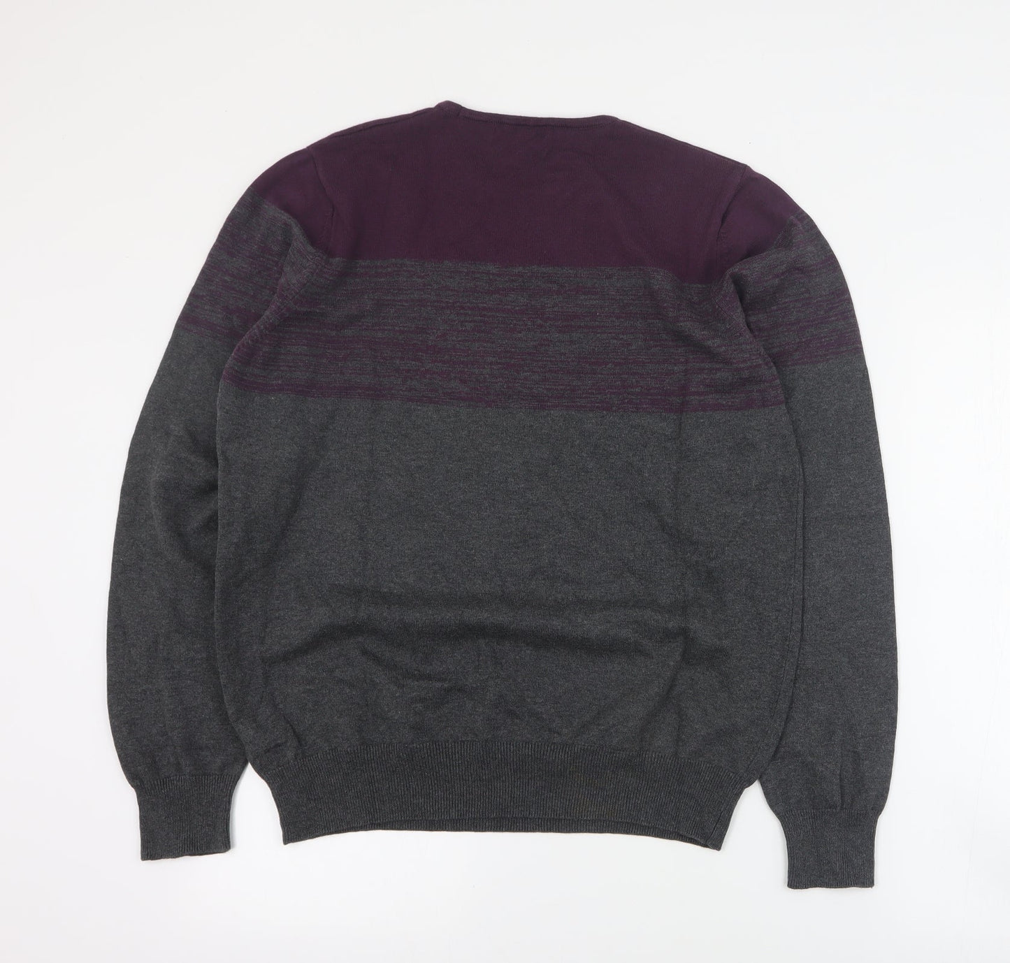 Autograph Mens Grey Round Neck  Cotton Pullover Jumper Size M