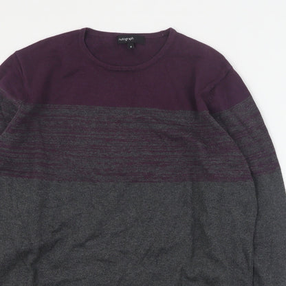 Autograph Mens Grey Round Neck  Cotton Pullover Jumper Size M