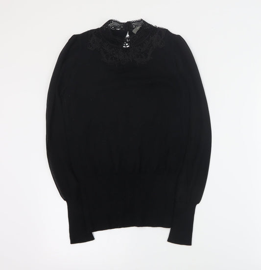 Womens UK Size XS Oasis Black Pullover Jumper