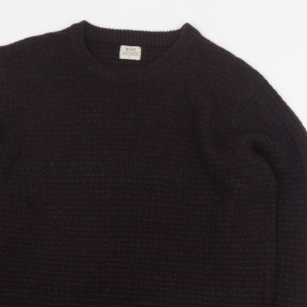 Matalan Mens Red Round Neck  Acrylic Pullover Jumper Size L