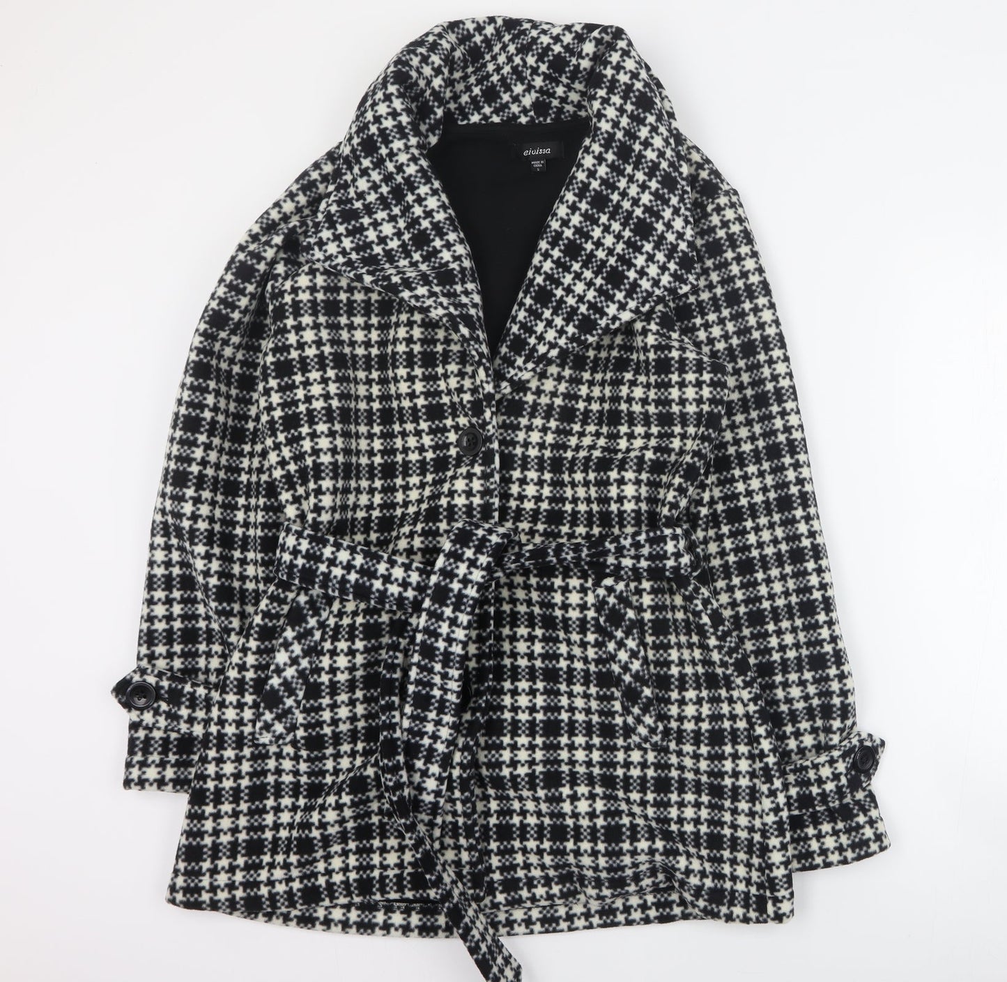 Womens UK Size S Eivissa Black Pea Coat