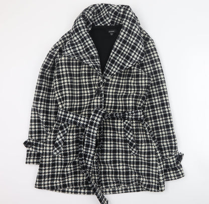 Womens UK Size S Eivissa Black Pea Coat