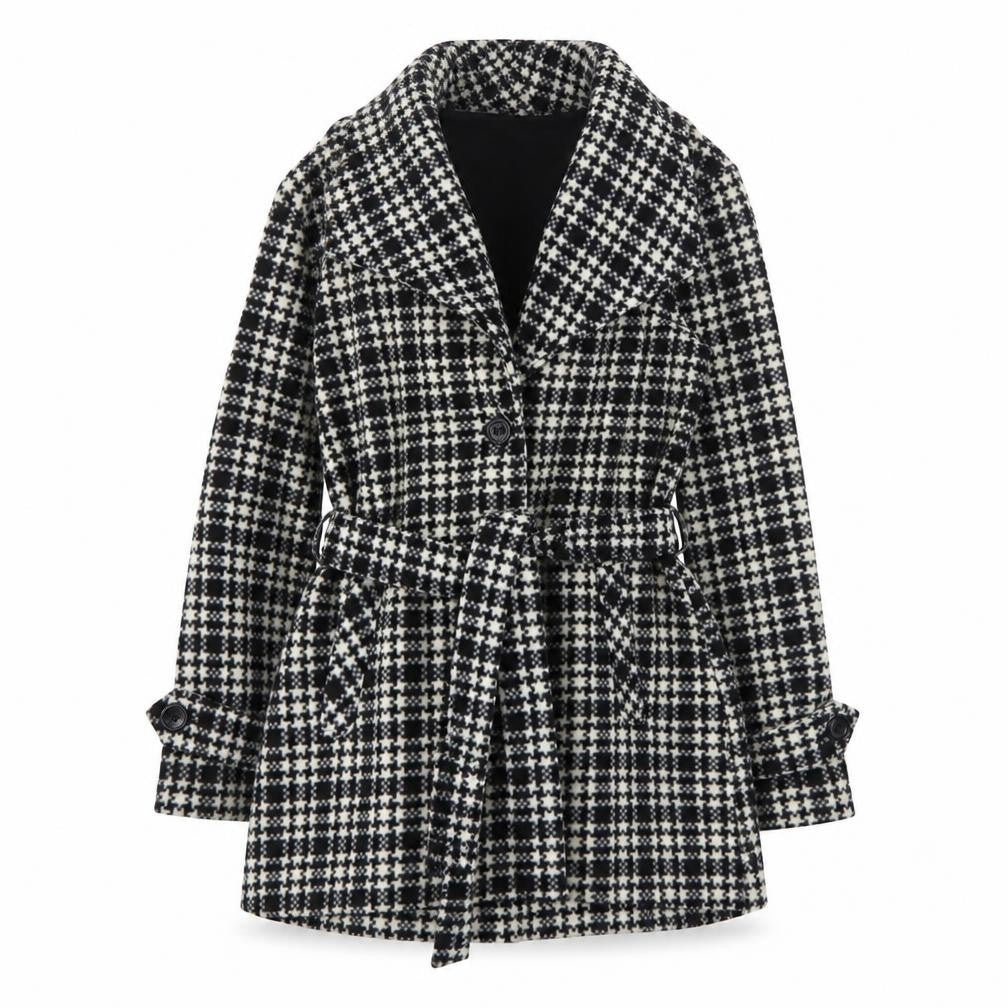 Womens UK Size S Eivissa Black Pea Coat