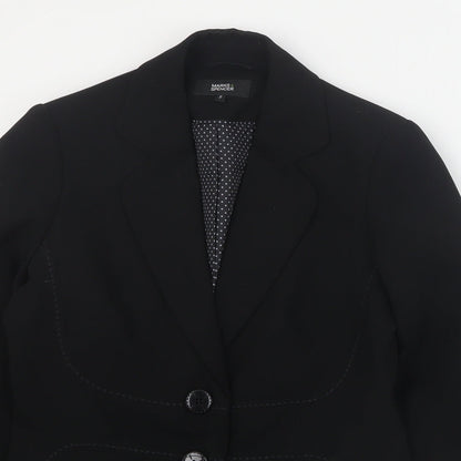 Marks and Spencer Womens Black  Polyester Jacket Blazer Size 8