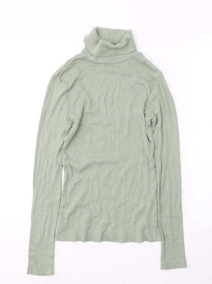 Womens UK Size 8 River Island Green Jersey T-Shirt