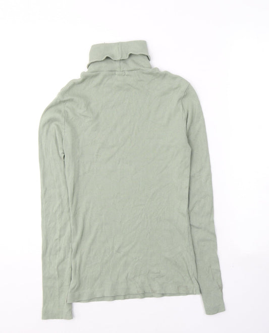 Womens UK Size 8 River Island Green Jersey T-Shirt