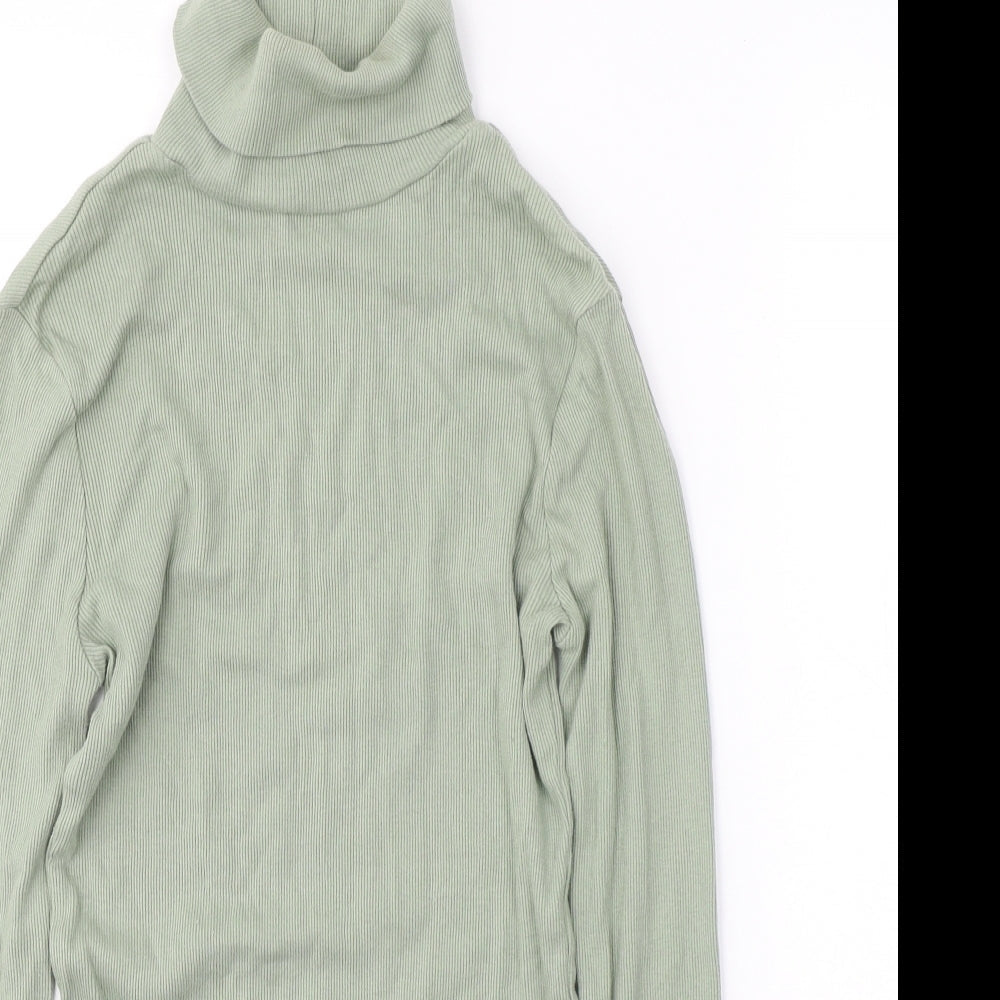 Womens UK Size 8 River Island Green Jersey T-Shirt