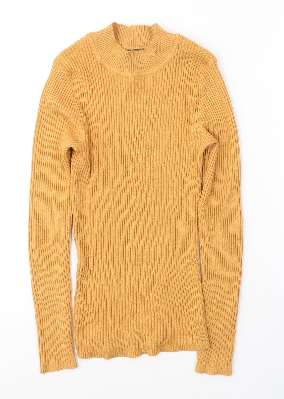 Primark Womens Yellow Round Neck  Viscose Pullover Jumper Size S