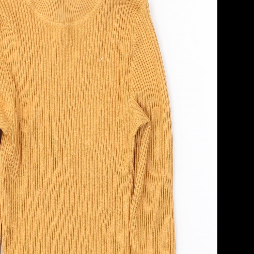Primark Womens Yellow Round Neck  Viscose Pullover Jumper Size S