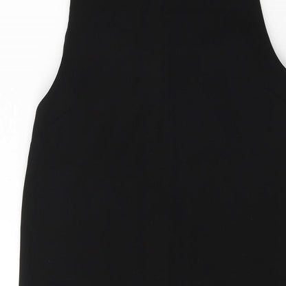 Topshop Womens Black  Polyester Tank Dress  Size 6  Round Neck Pullover