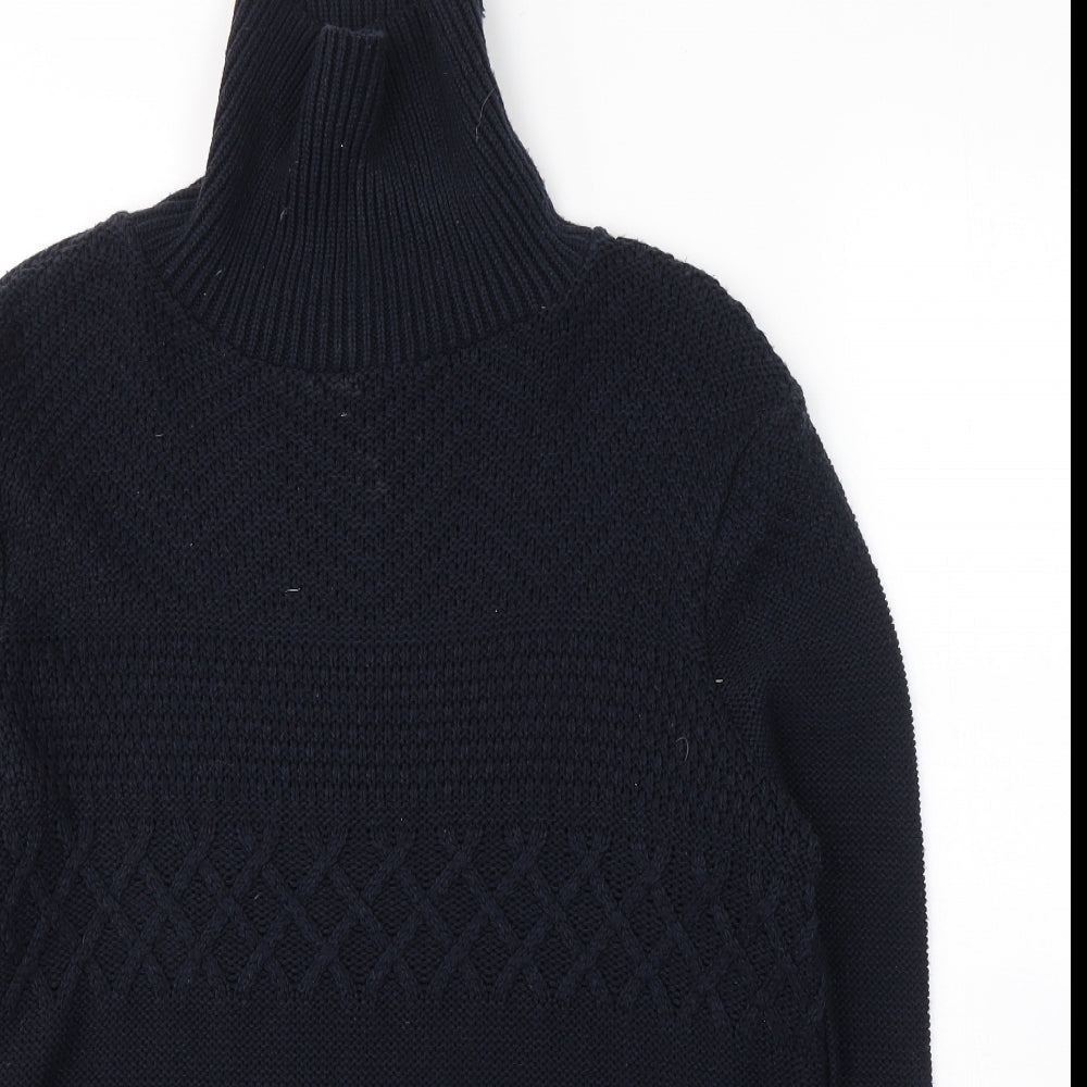 New Look Mens Blue High Neck  Acrylic Pullover Jumper Size M