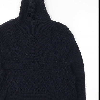 New Look Mens Blue High Neck  Acrylic Pullover Jumper Size M