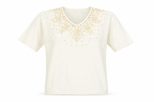 Womens UK Size 12 Damart White Jersey T-Shirt