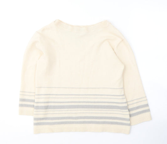 Womens UK Size M Tru Collection Beige Pullover Jumper