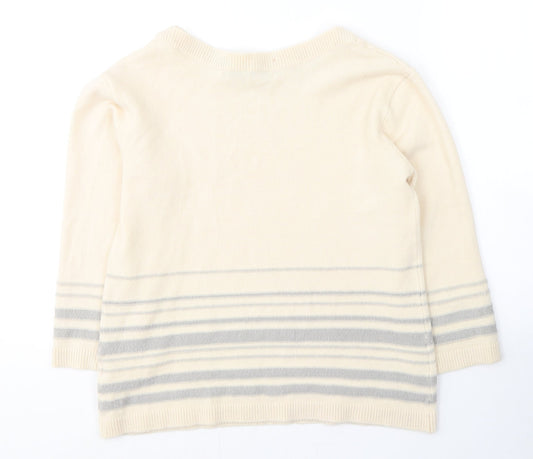 Womens UK Size M Tru Collection Beige Pullover Jumper
