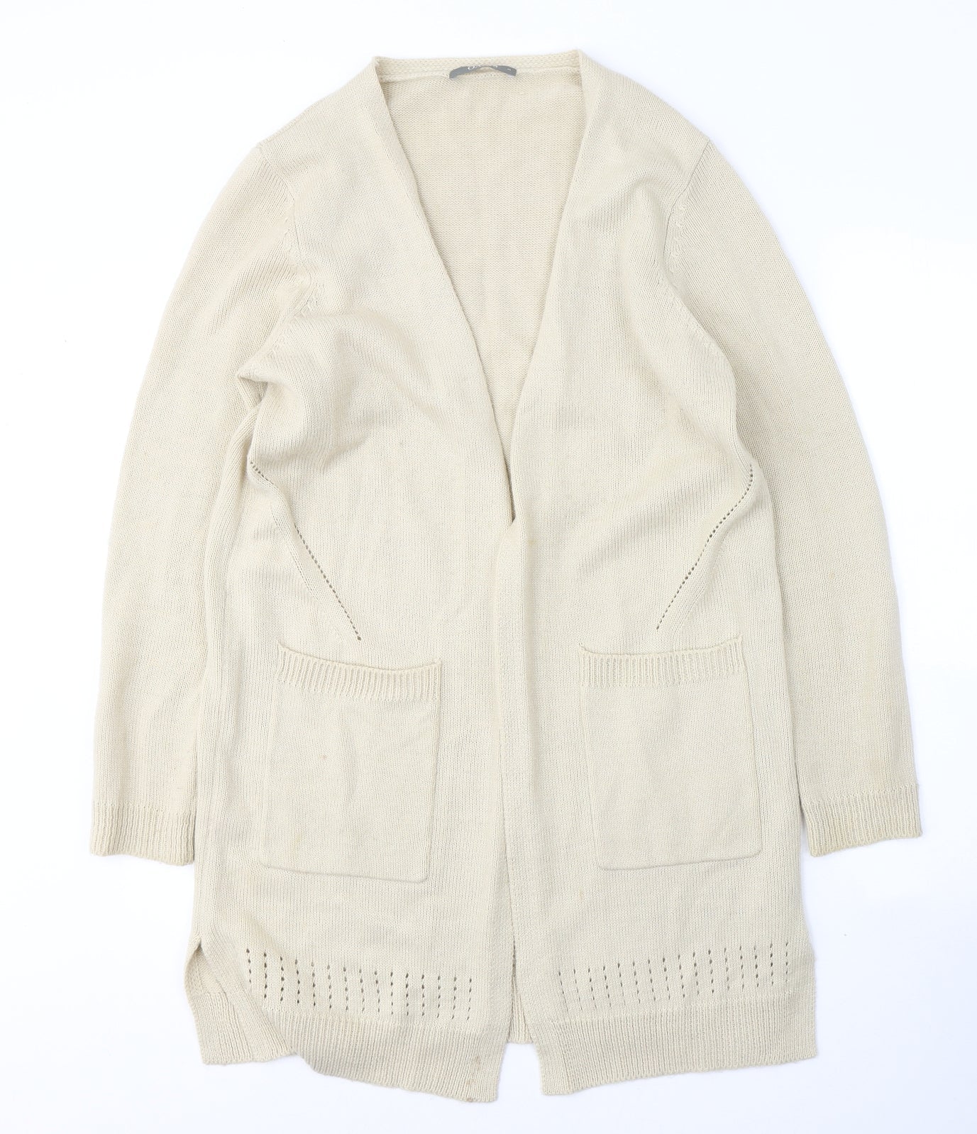 Womens UK Size M Oasis Beige Cardigan Jumper