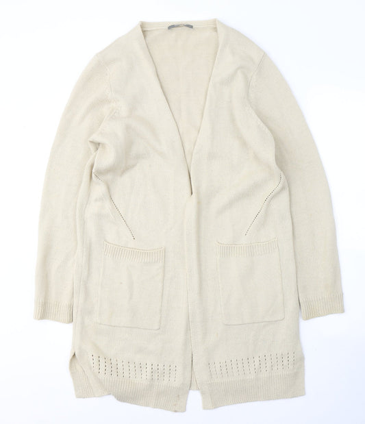 Womens UK Size M Oasis Beige Cardigan Jumper