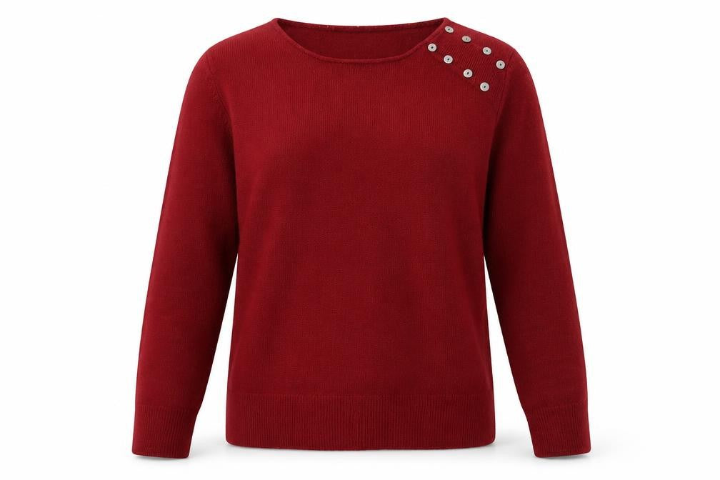 Womens UK Size M M&Co Red Pullover Jumper