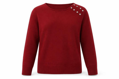 Womens UK Size M M&Co Red Pullover Jumper
