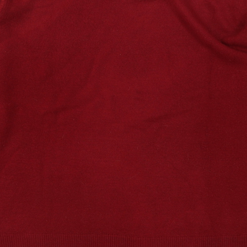 Womens UK Size M M&Co Red Pullover Jumper