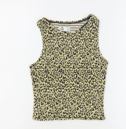 Womens UK Size S Hollister Beige Cropped Tank