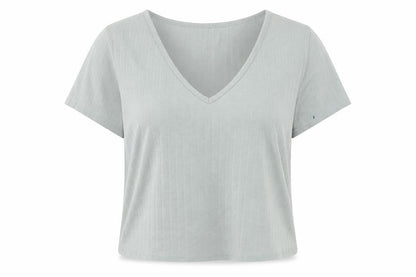 Womens UK Size 18 New Look Green Cropped T-Shirt