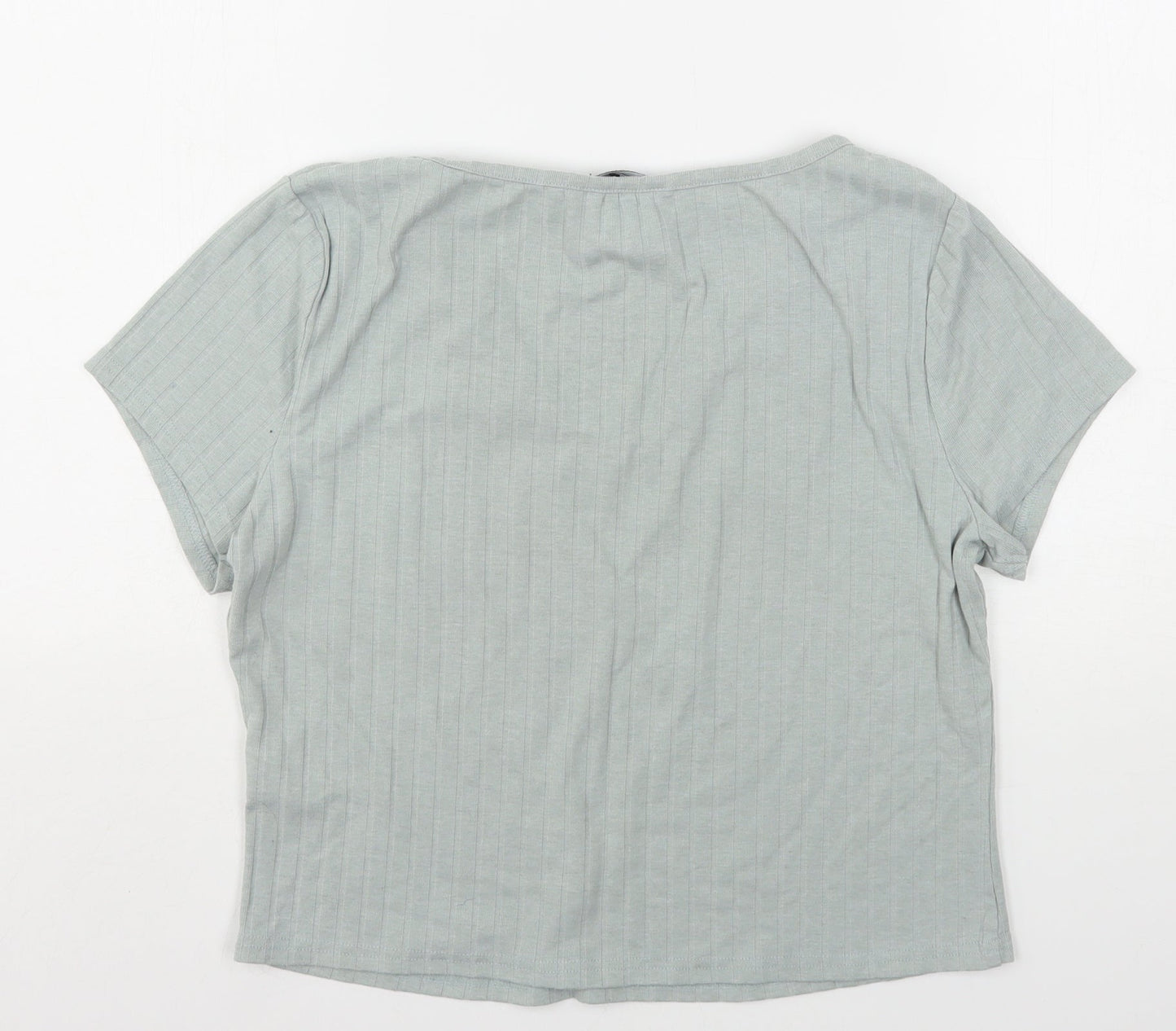 Womens UK Size 18 New Look Green Cropped T-Shirt
