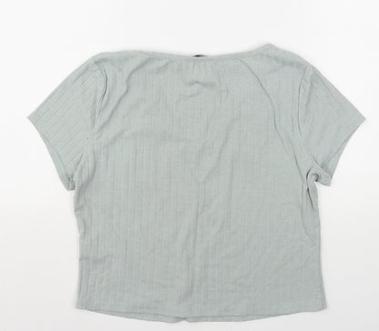 Womens UK Size 18 New Look Green Cropped T-Shirt