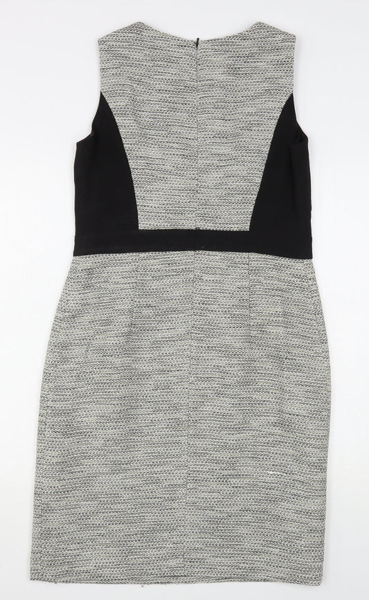 John Lewis  Womens Grey  Cotton Sheath  Size 12  Round Neck