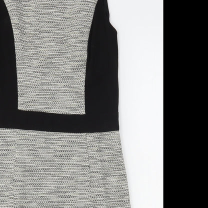 John Lewis  Womens Grey  Cotton Sheath  Size 12  Round Neck