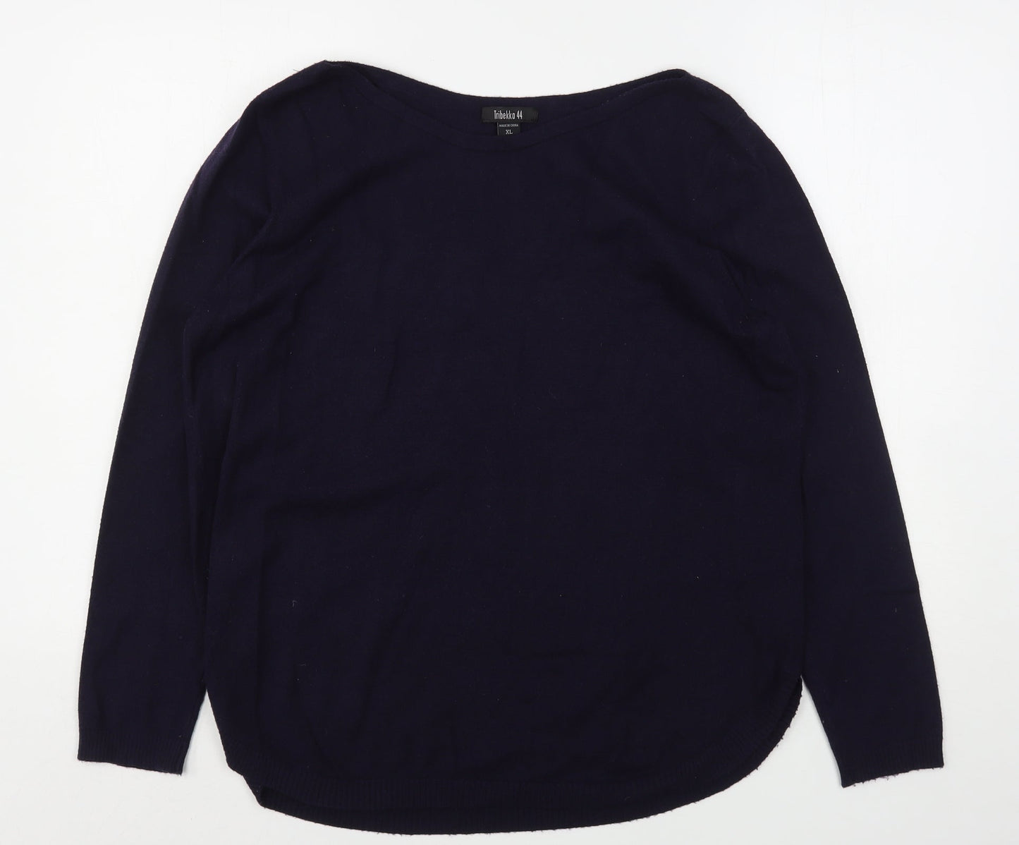 Tribekka 44 Womens Blue Round Neck  Rayon Pullover Jumper Size XL