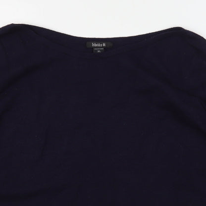 Tribekka 44 Womens Blue Round Neck  Rayon Pullover Jumper Size XL