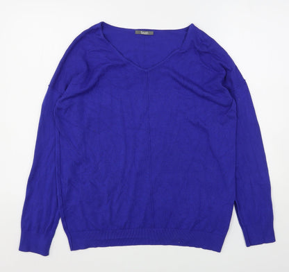 Womens UK Size 12 South Blue Pullover Jumper
