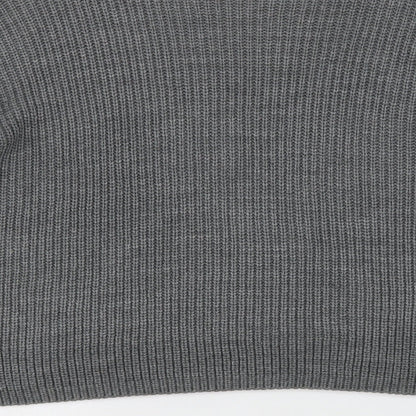 Boohoo Womens Grey Round Neck  Acrylic Pullover Jumper Size L