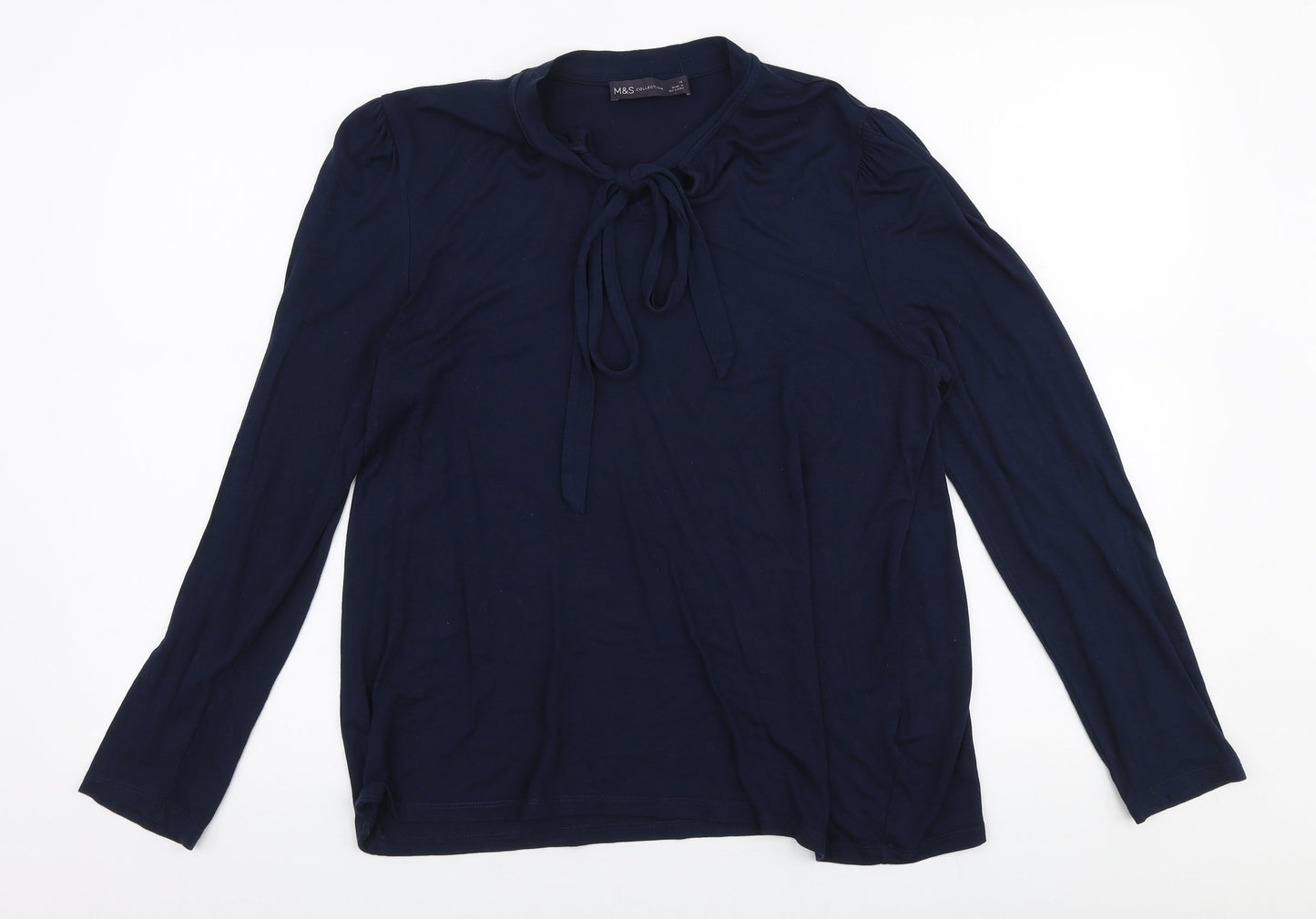 Womens UK Size 14 Marks and Spencer Blue Jersey T-Shirt