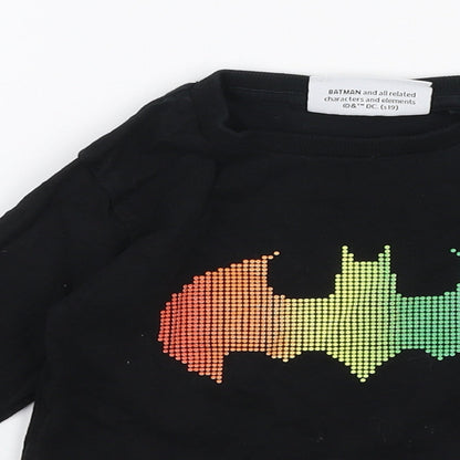 NEXT Boys Black  100% Cotton Pullover T-Shirt Size 18-24 Months Round Neck Pullover - Batman