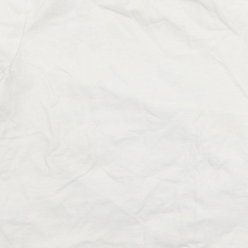 George Boys White  100% Cotton Jersey T-Shirt Size 18-24 Months Round Neck Pullover - Dinosaur