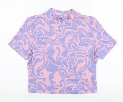 Primark Womens Purple High Neck  Polyester Pullover Jumper Size M