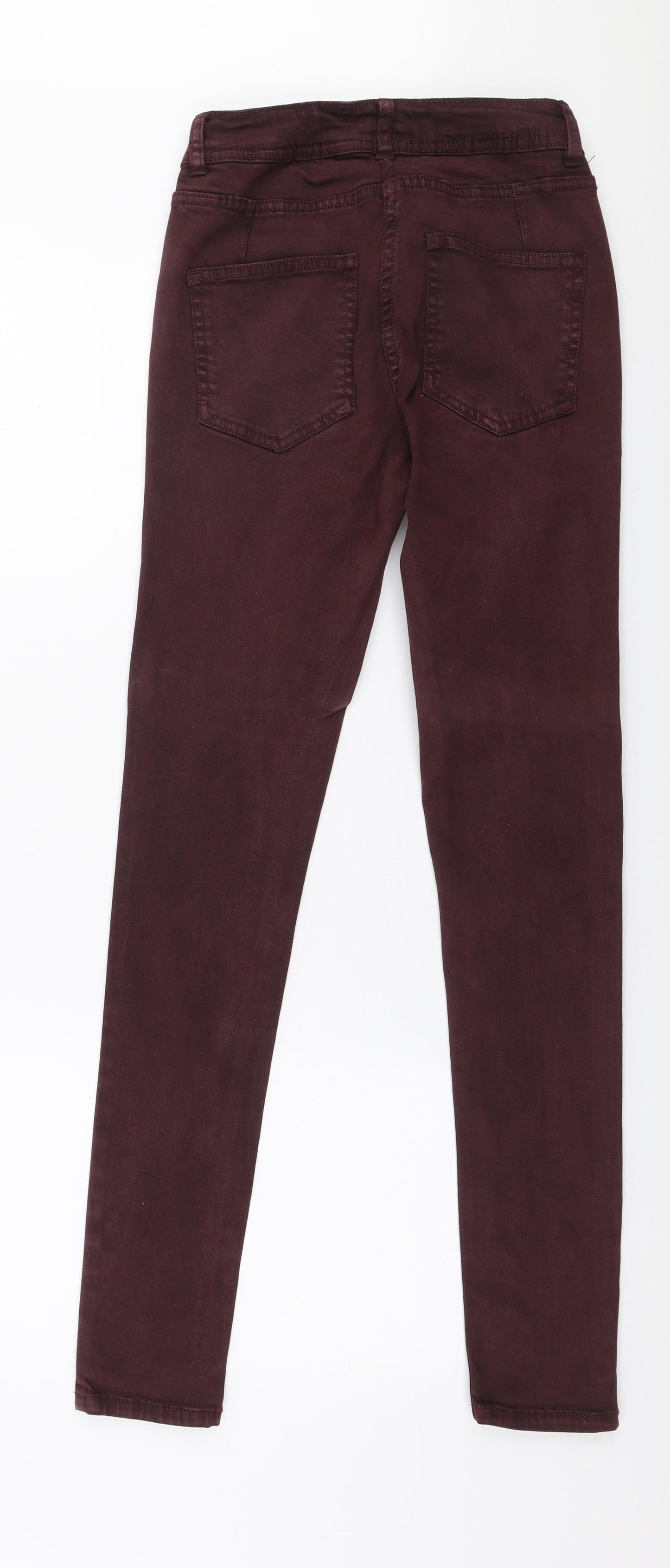 NEXT Womens Red  Cotton Skinny Jeans Size 6 L29 in Slim Zip