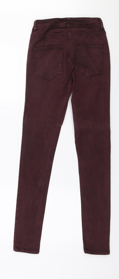 NEXT Womens Red  Cotton Skinny Jeans Size 6 L29 in Slim Zip