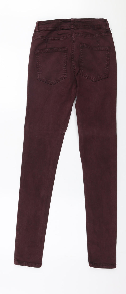 NEXT Womens Red  Cotton Skinny Jeans Size 6 L29 in Slim Zip