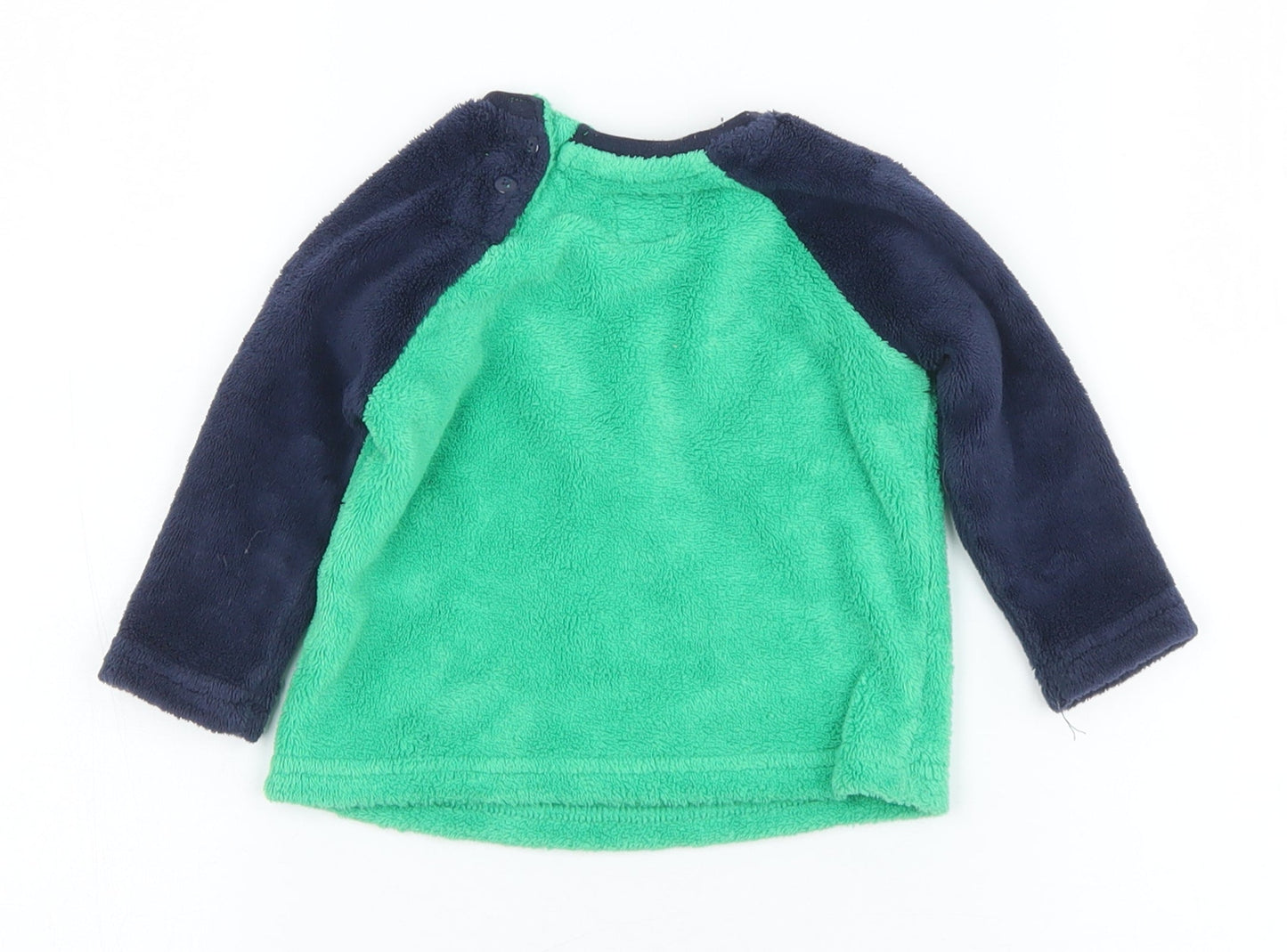 Primark Boys Green Solid Polyester Robe Pyjama Top Size 6-9 Months  Button - Monster