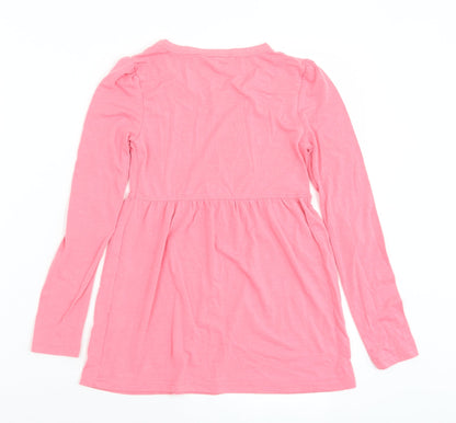 Cubic Girls Pink  Viscose Tunic T-Shirt Size 10 Years Round Neck