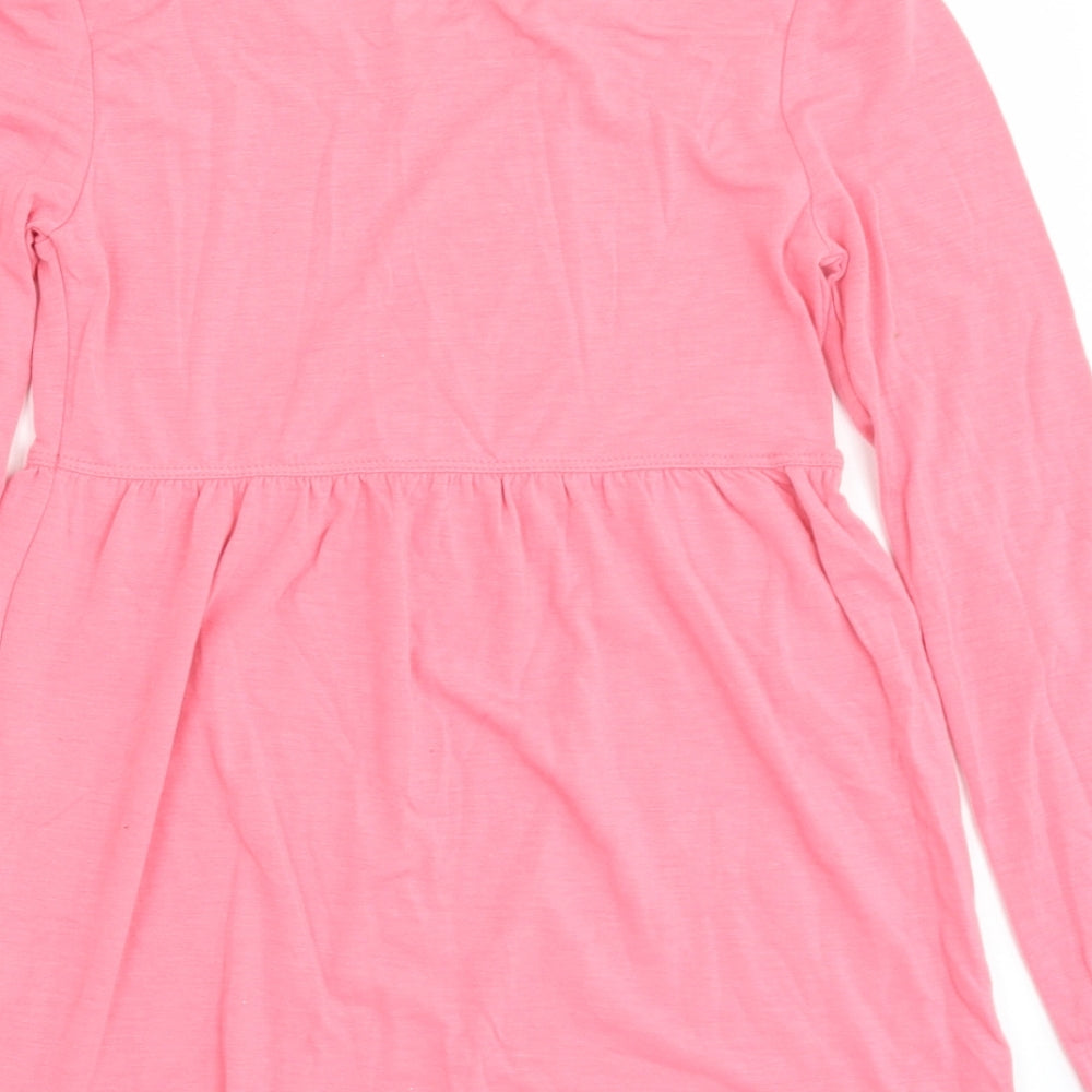 Cubic Girls Pink  Viscose Tunic T-Shirt Size 10 Years Round Neck